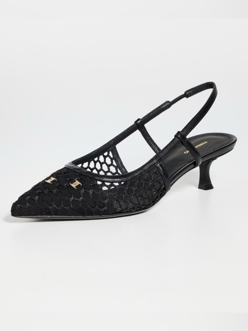 FERRAGAMO Black Klizia Slingback Pumps 40mm 8.5